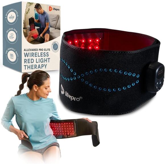New LifePro Allevared Pro Elite Wireless Red Light Therapy Belt Pain Relief - Picture 1 of 7